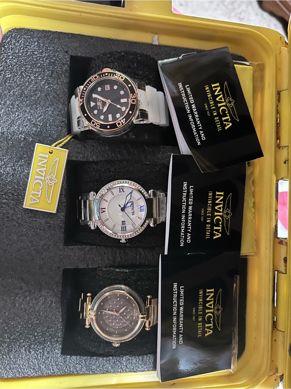 Invicta Men’s Silver and Rose Gold Diver-Style Watch with Black Dial